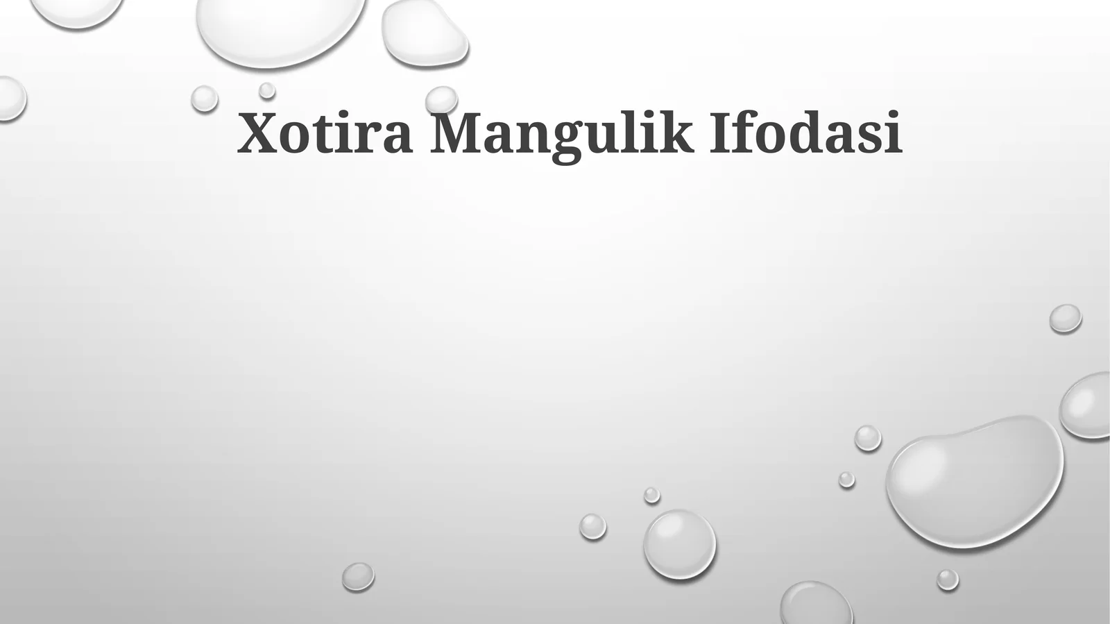 Xotira Mangulik Ifodasi