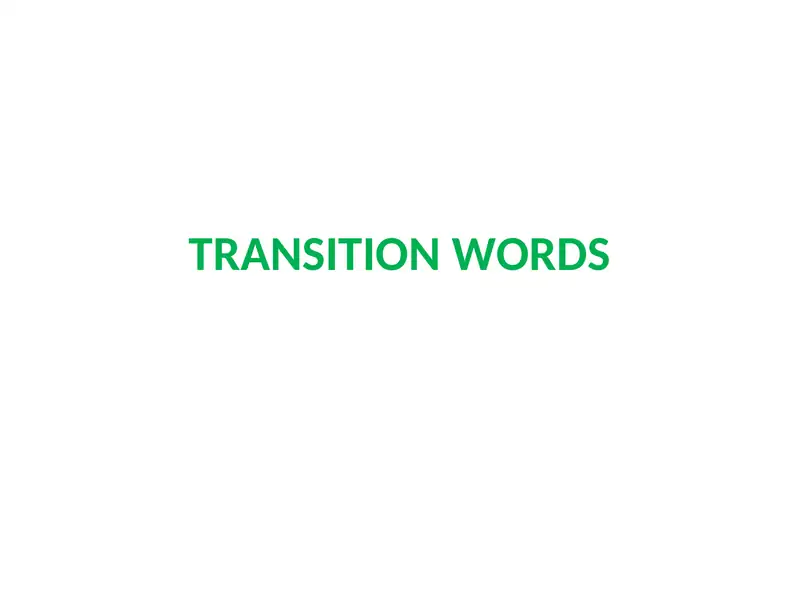 Transition Words