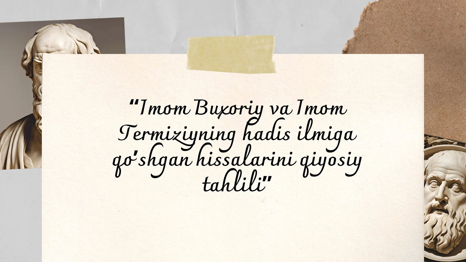 Imom Buxoriy va Imom Termiziyning hadis ilmiga qoʻshgan hissalari
