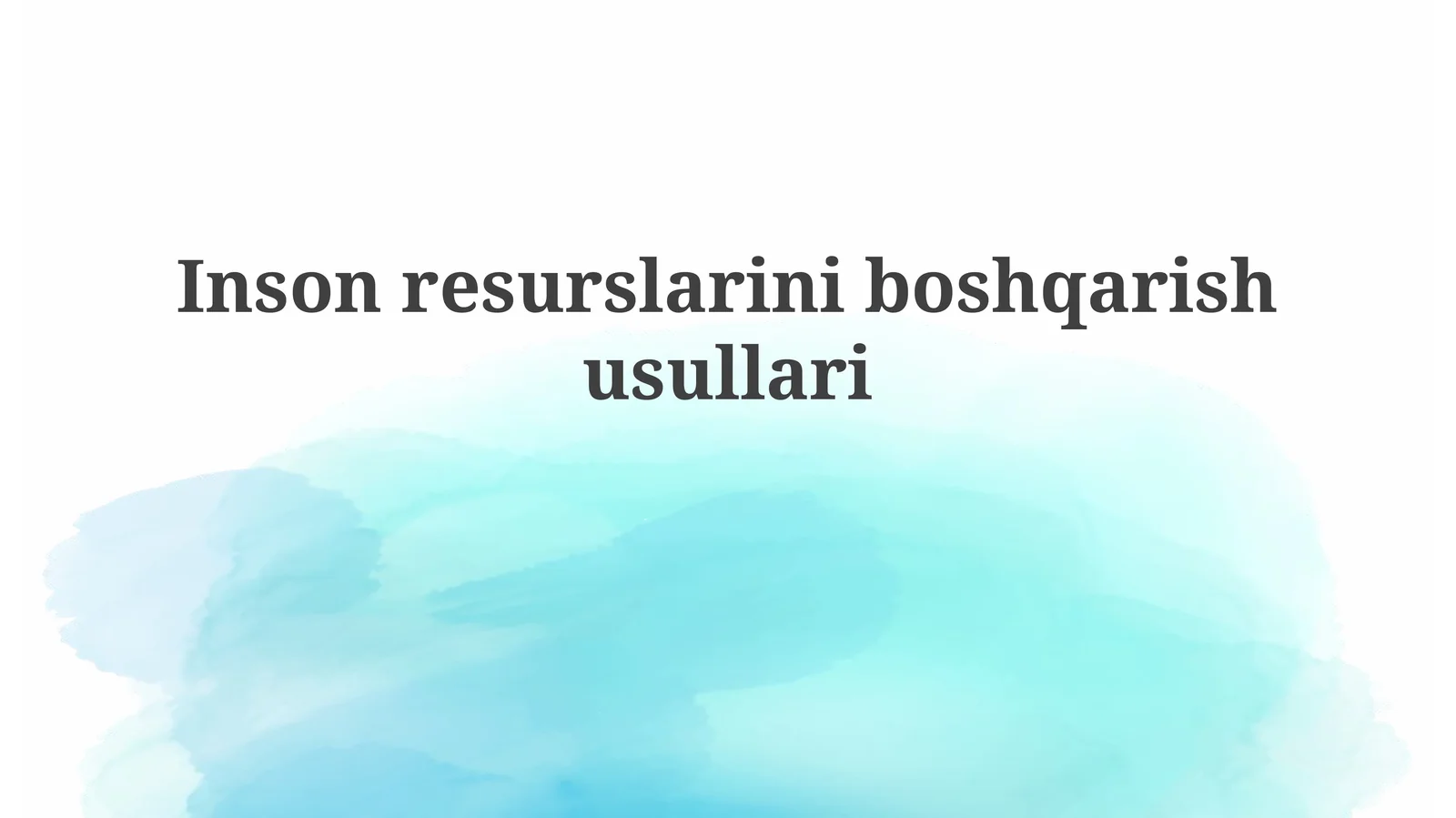 Inson resurslarini boshqarish usullari