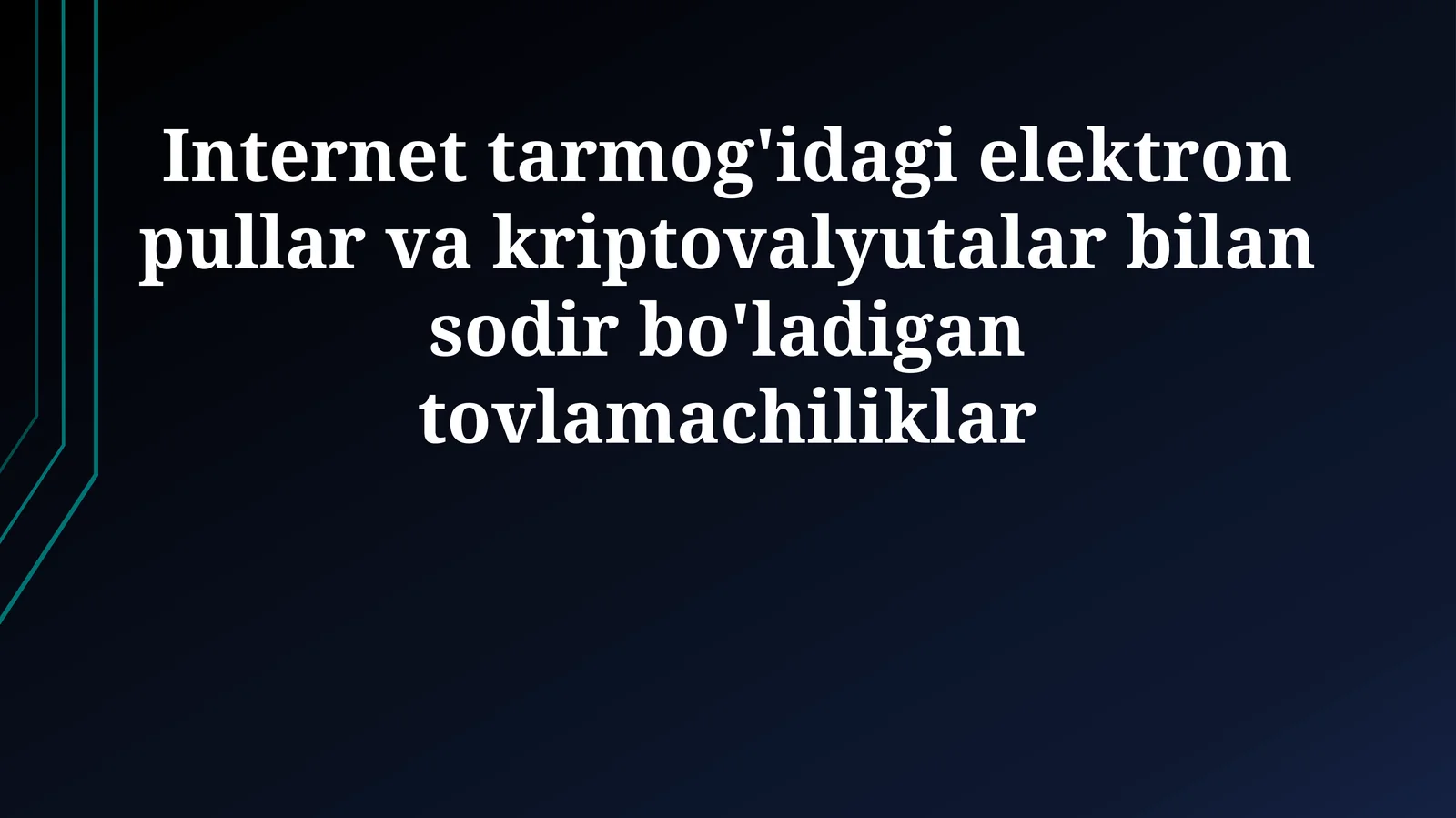 Internet tarmog'idagi elektron pullar va kriptovalyutalar bilan sodir bo'ladigan tovlamachiliklar
