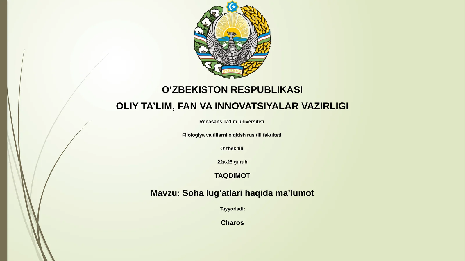 Soha lugʻatlari haqida maʼlumot