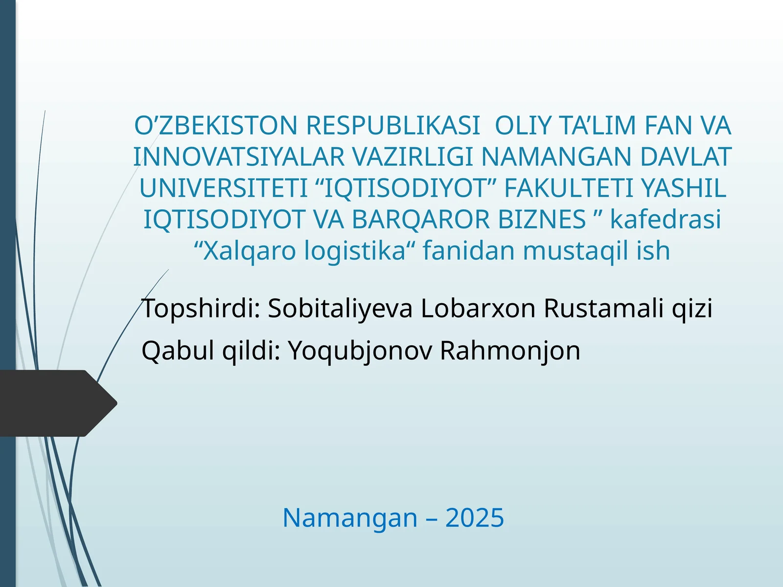 Xalqaro yuk tashuvlar