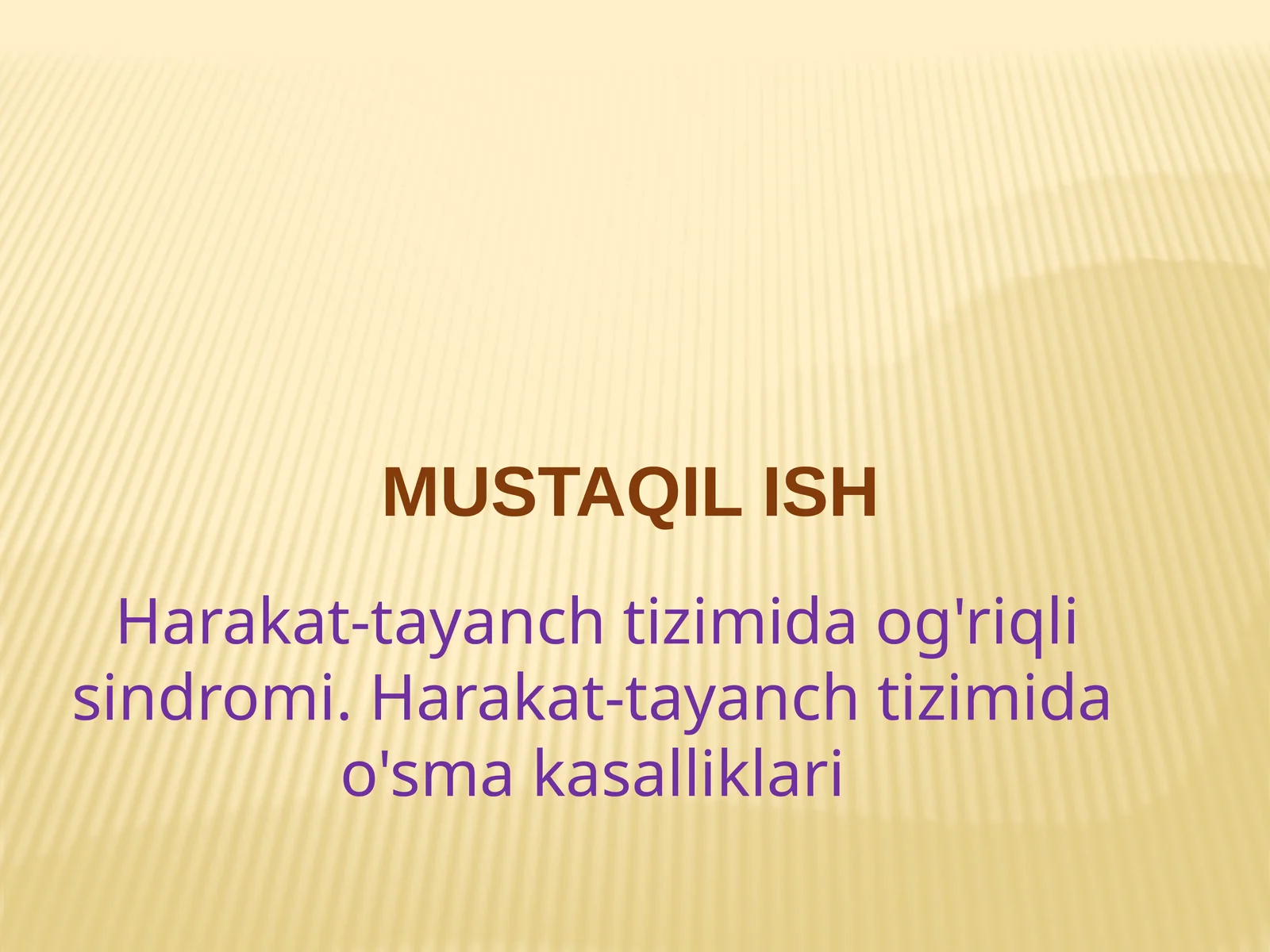 Harakat tayanch tizizmida og'riq sindromi , harakat tayanch tizimida o'sma kasalliklari