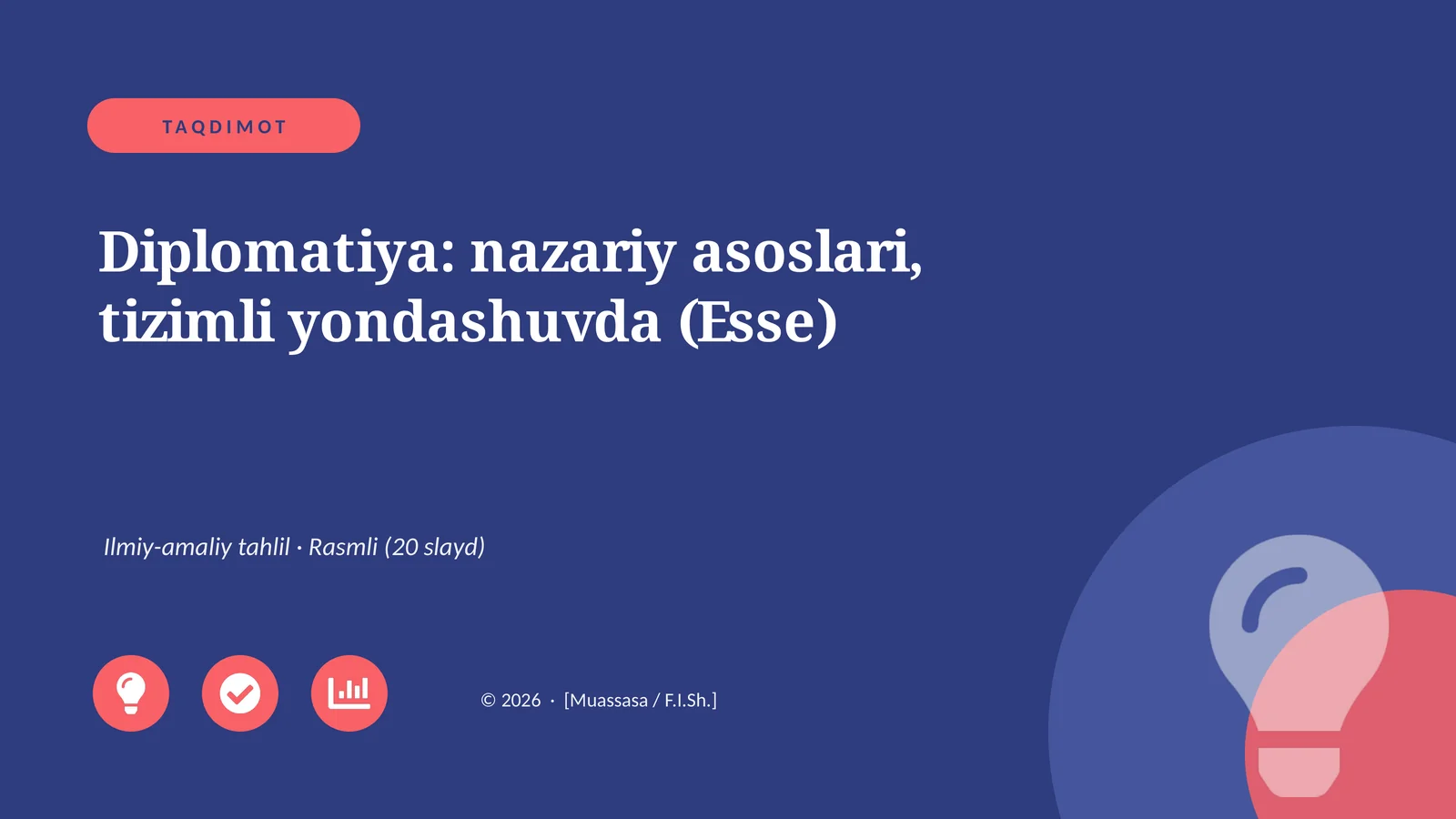 Diplomatiya: nazariy asoslari, tizimli yondashuvda (Esse)