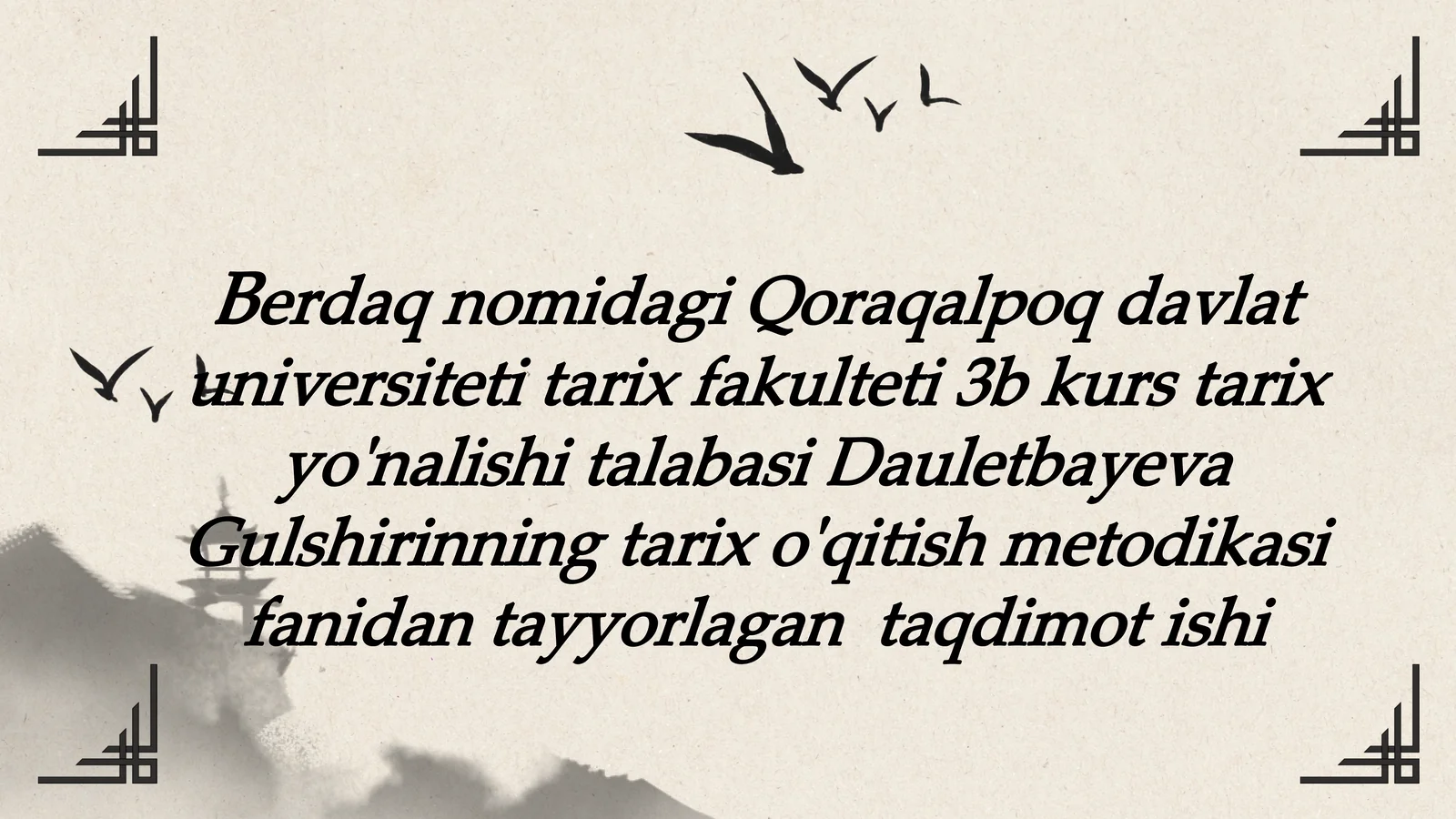Tarix o'qitish metodikasi