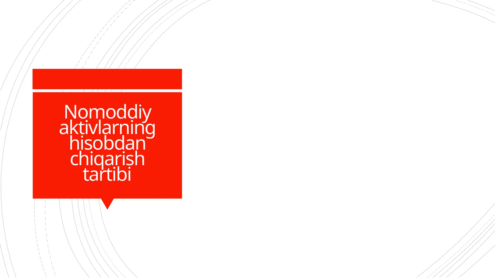 Nomoddiy aktivlarning hisobdan chiqarish tartibi