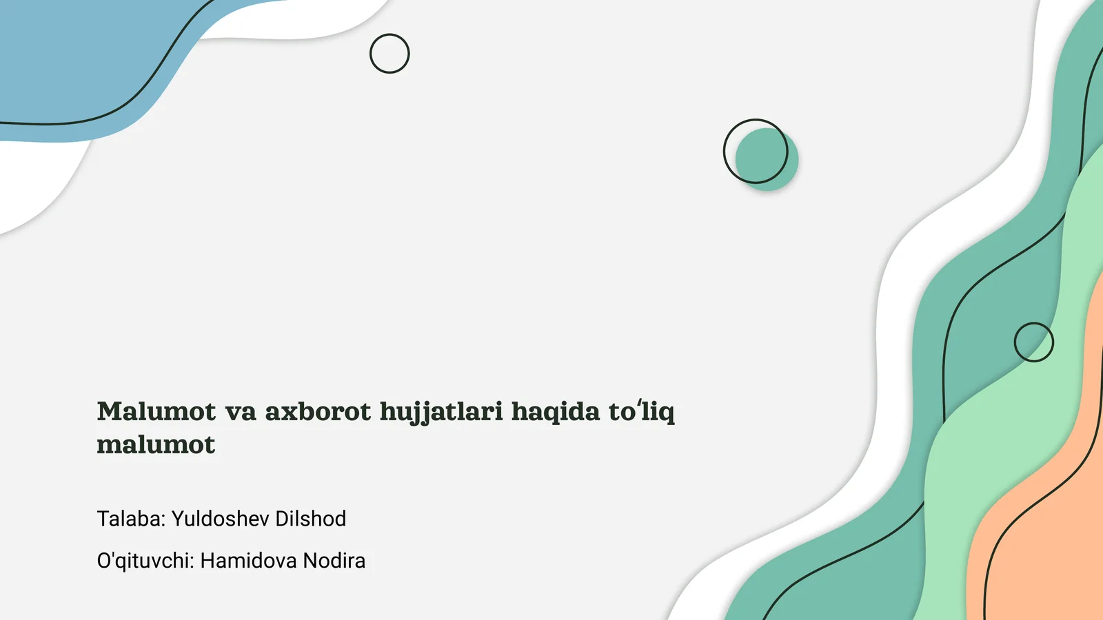 Malumot va axborot hujjatlari