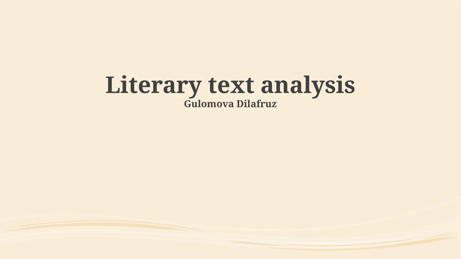 Literary text analysis