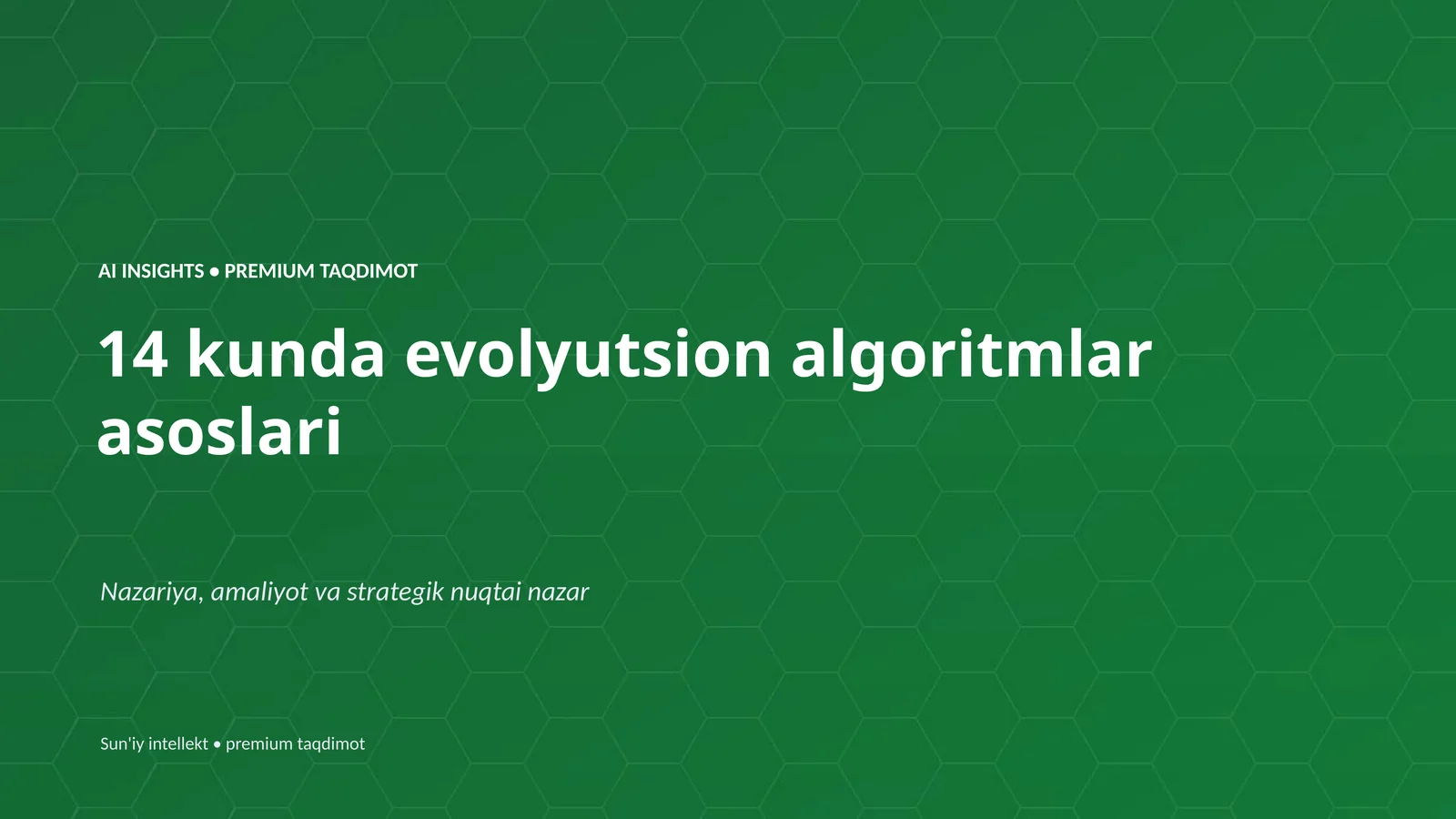 Evolyutsion algoritmlar asoslari