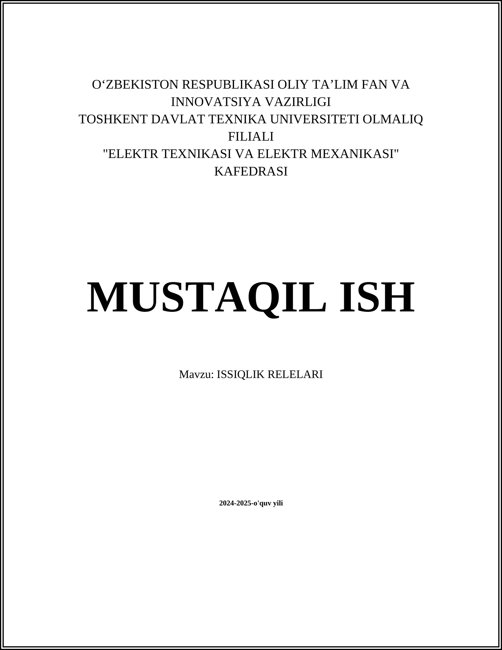 ISSIQLIK RELELARI