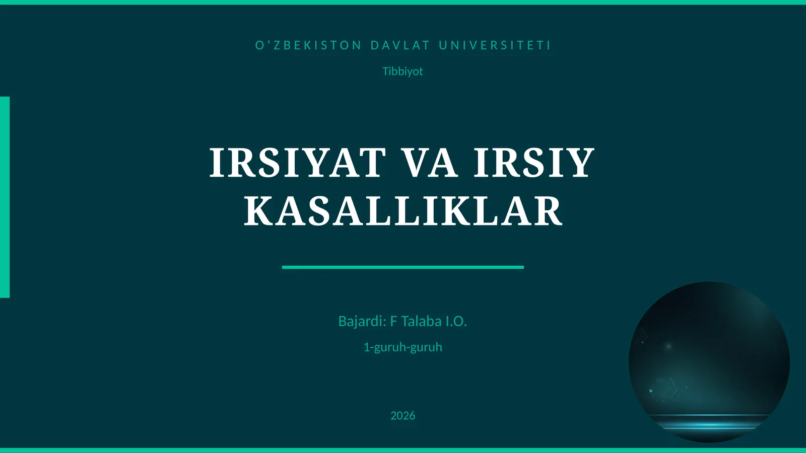IRSIYAT VA IRSIY KASALLIKLAR