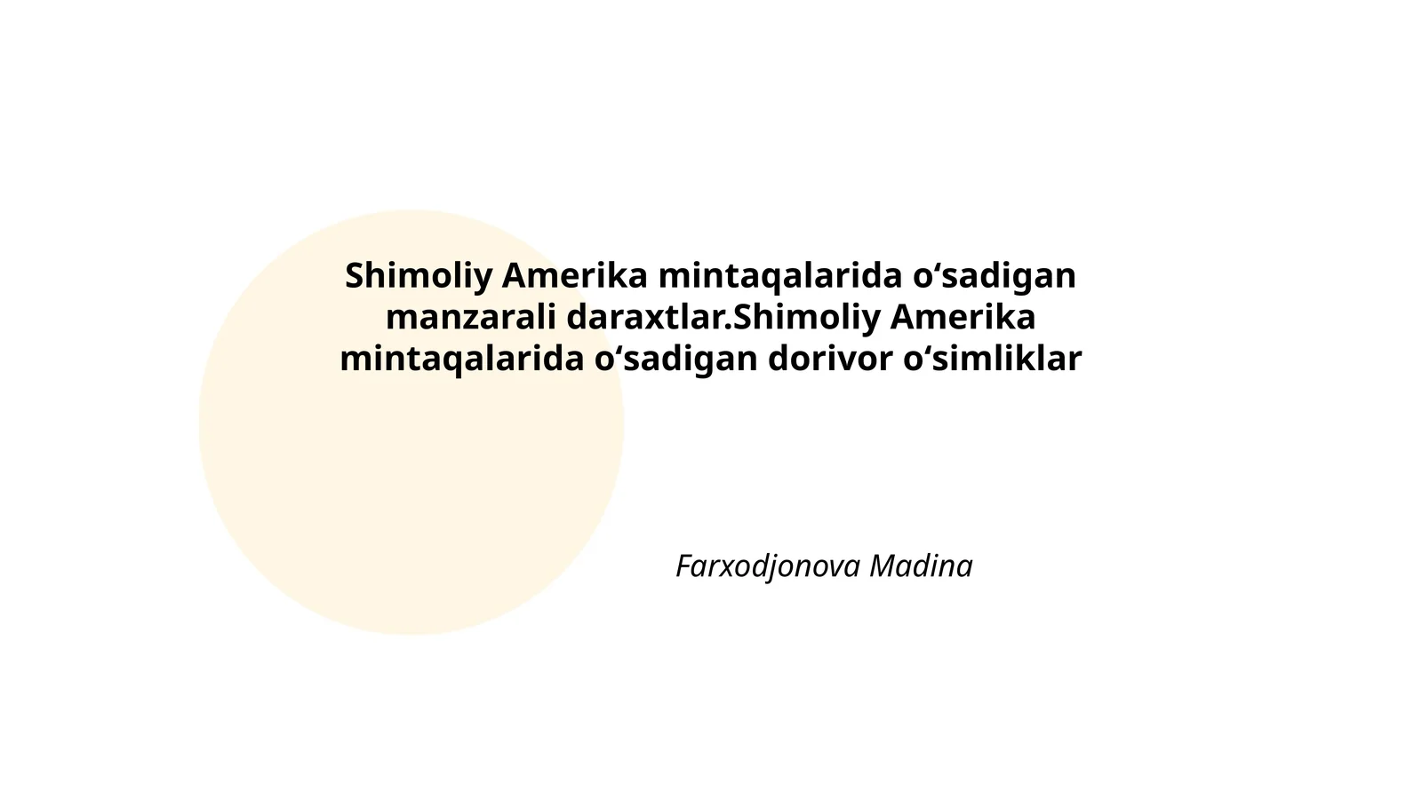 Shimoliy Amerika manzarali daraxtlar