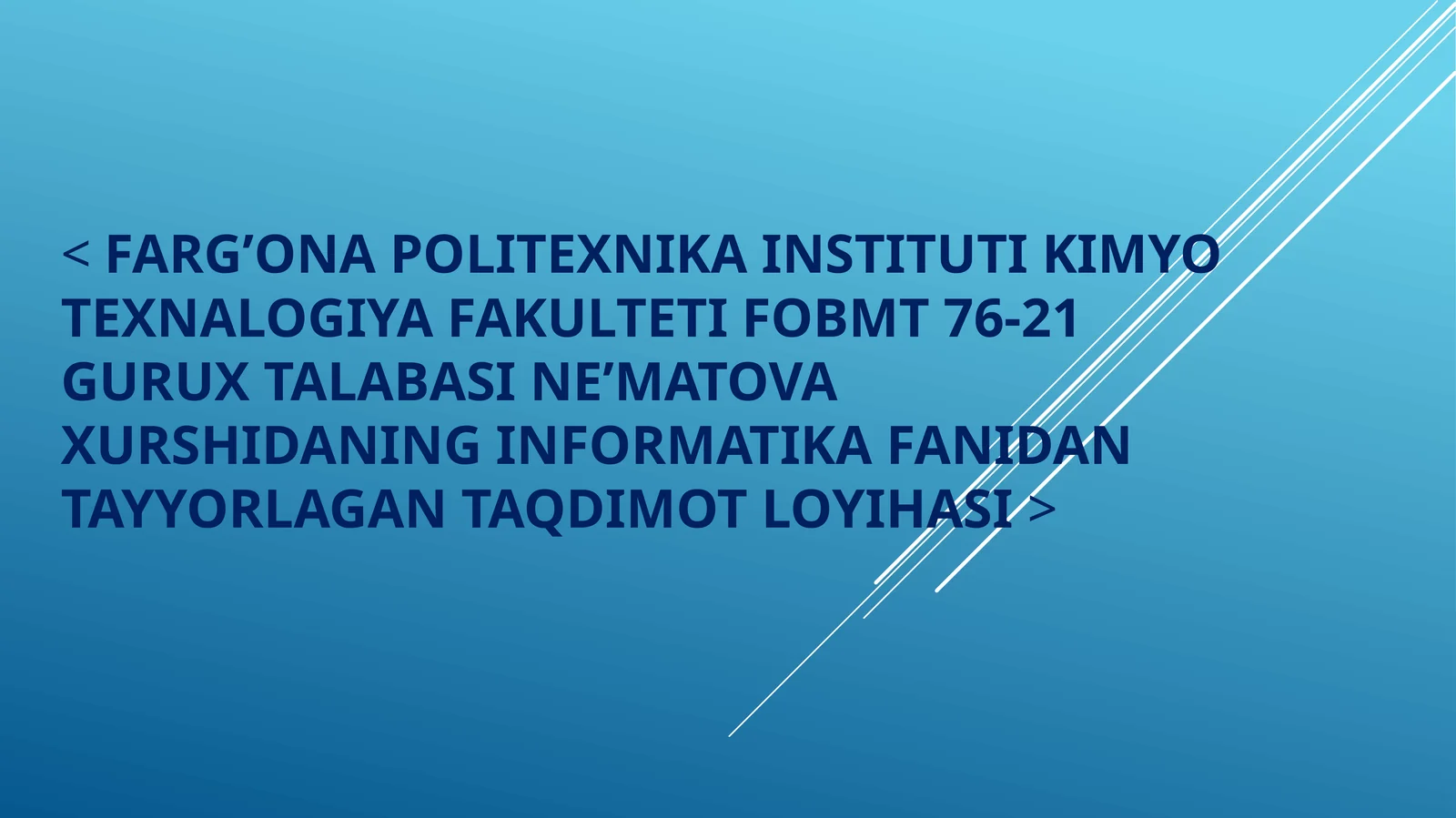 Informatika fani darslari