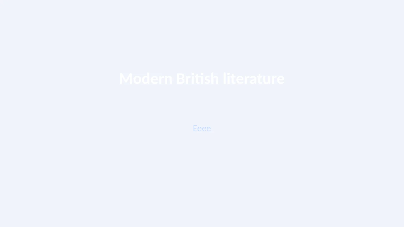 Modern British literature
