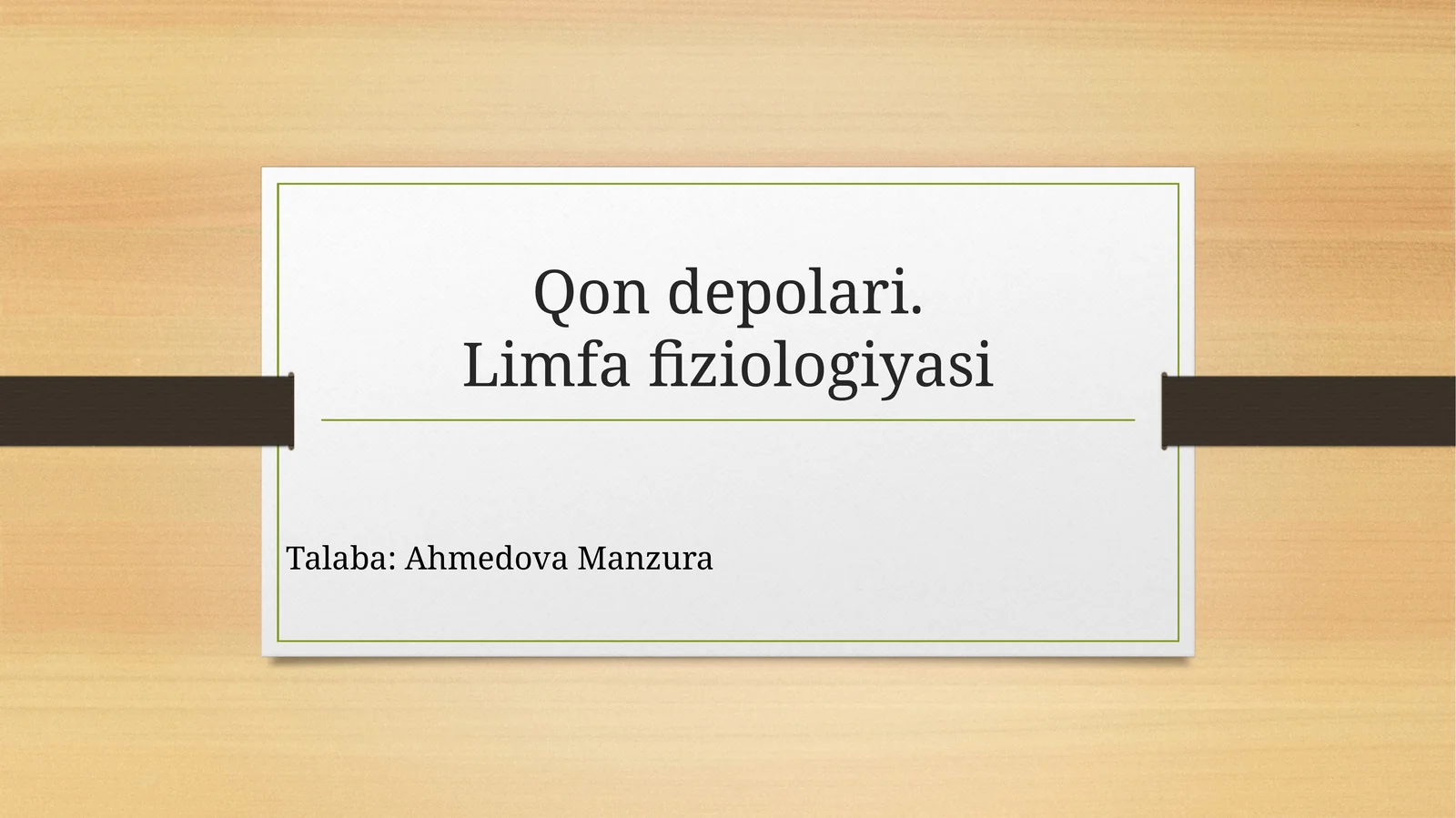 Qon depolari.Limfa fiziologiyasi