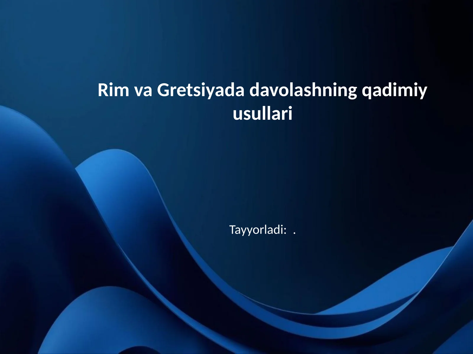 Rim va Gretsiyada davolashning qadimiy usullari