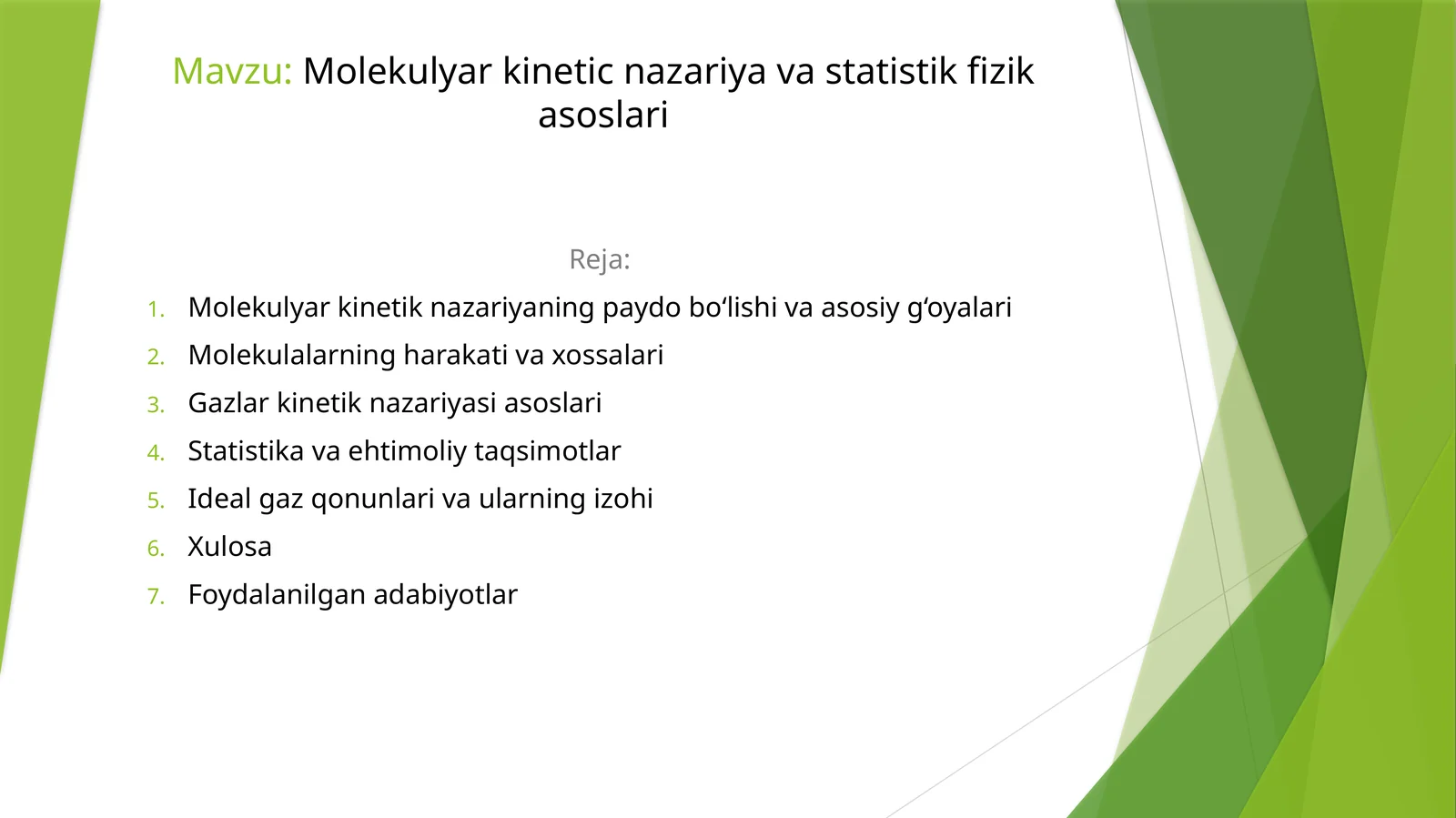 Molekulyarkineticnazariyavastatistikfizikasoslari