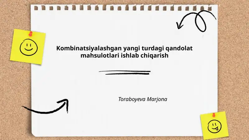 Kombinatsiyalashgan yangi turdagi qandolat mahsulotlari ishlab chiqarish