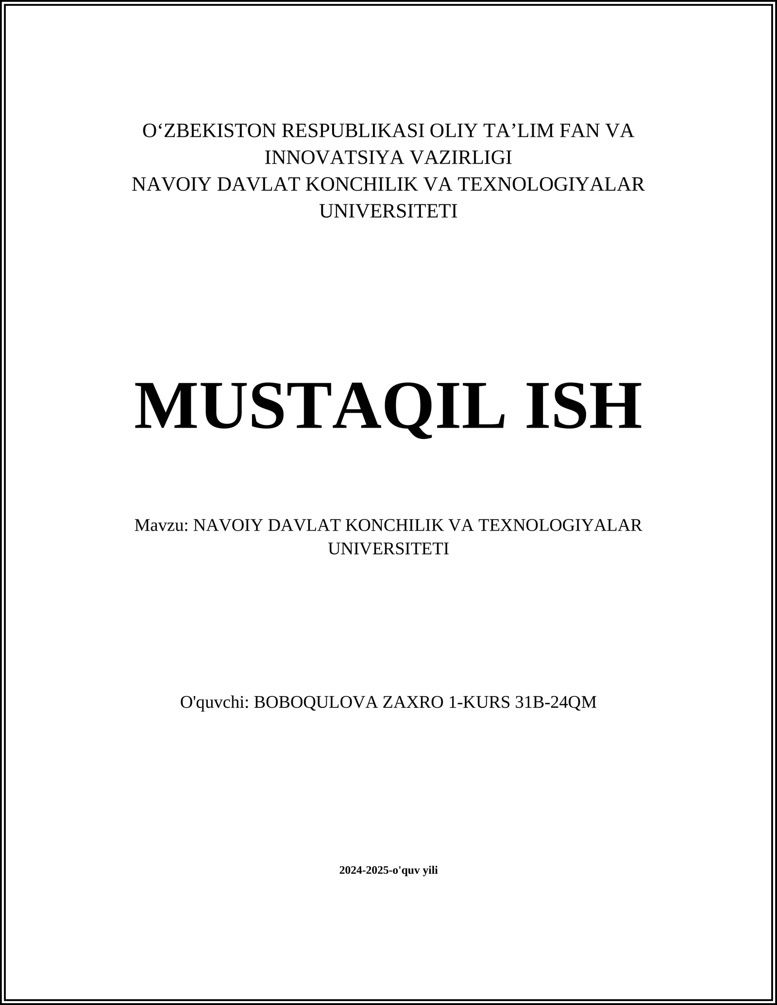 Navoiyning konchilik merosi
