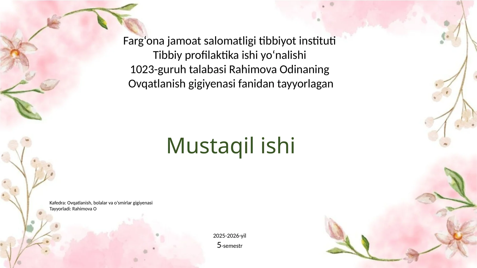 Biologik faol qo‘shimchalar va ularning ovqatlanishdagi o‘rni