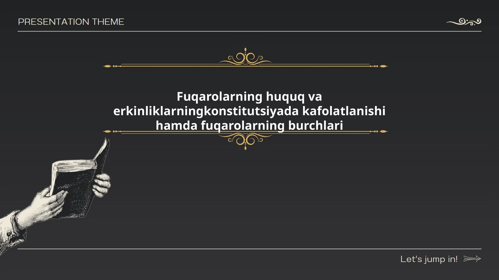 Fuqarolarning huquq va erkinliklarningkonstitutsiyada kafolatlanishi hamda fuqarolarning burchlari