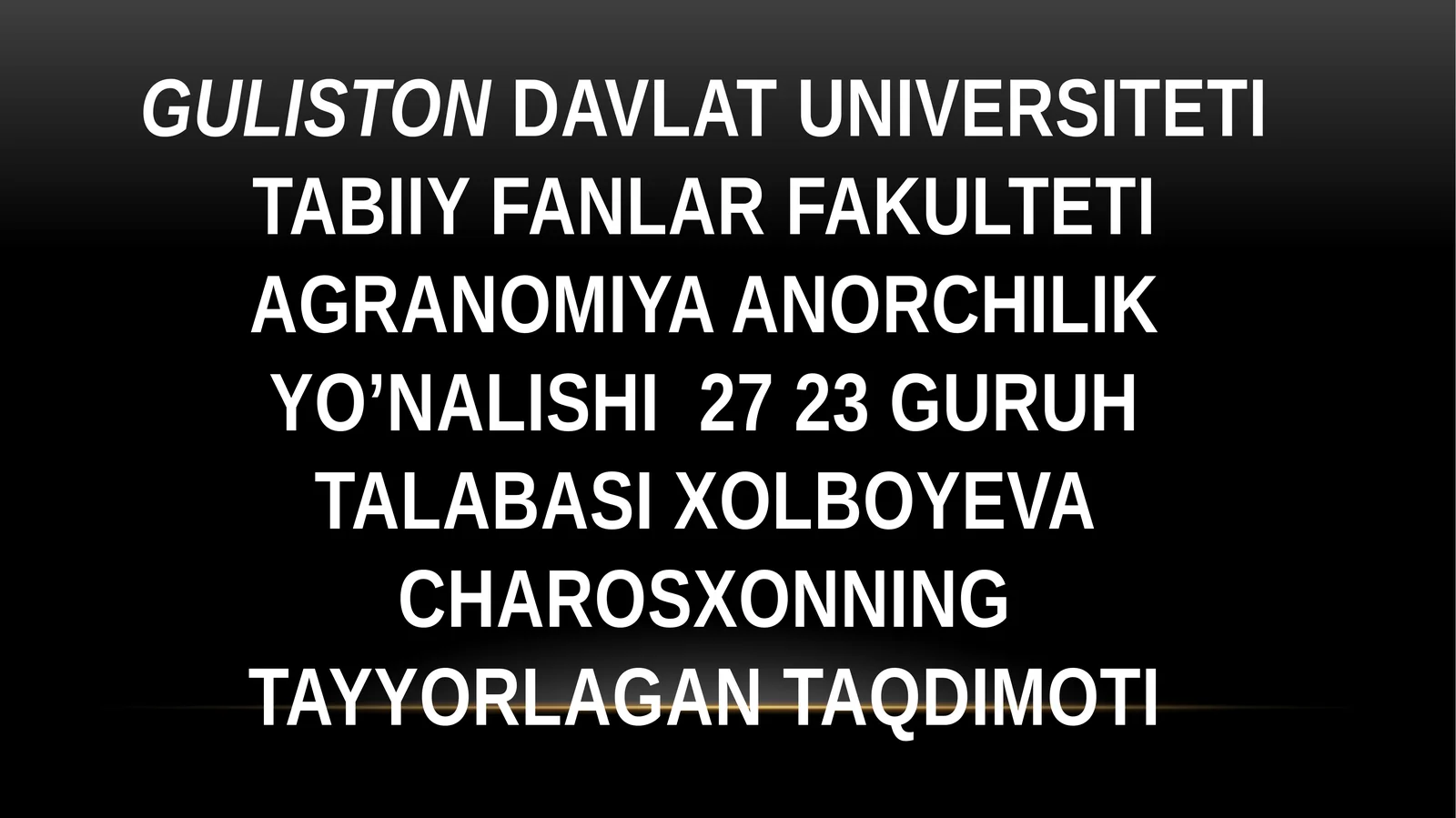 Haftalik taqdimot