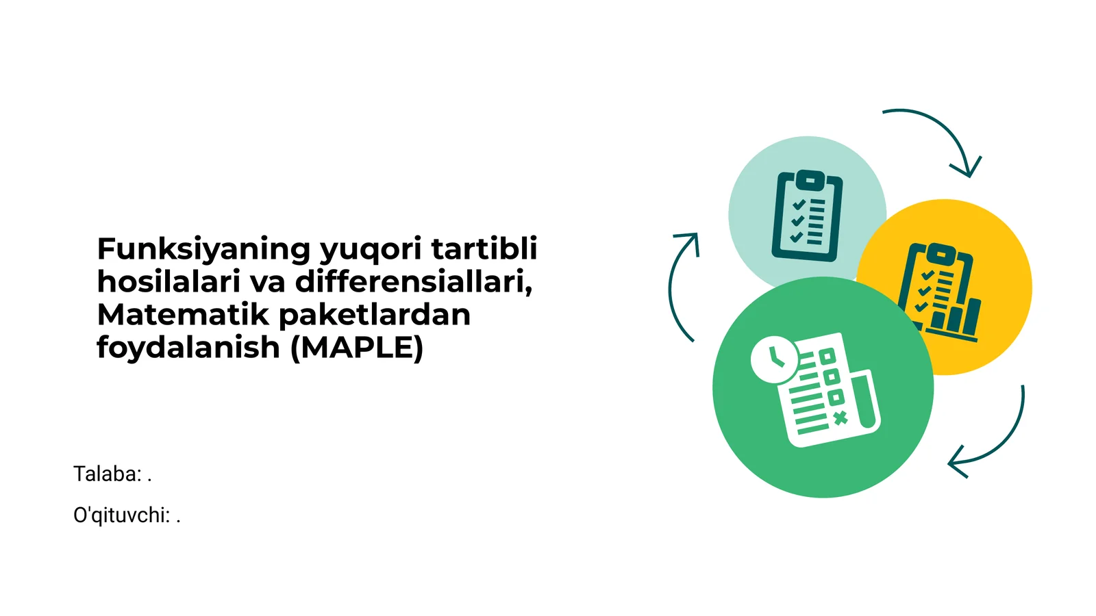 Funksiyaning yuqori tartibli hosilalari va differensiallari