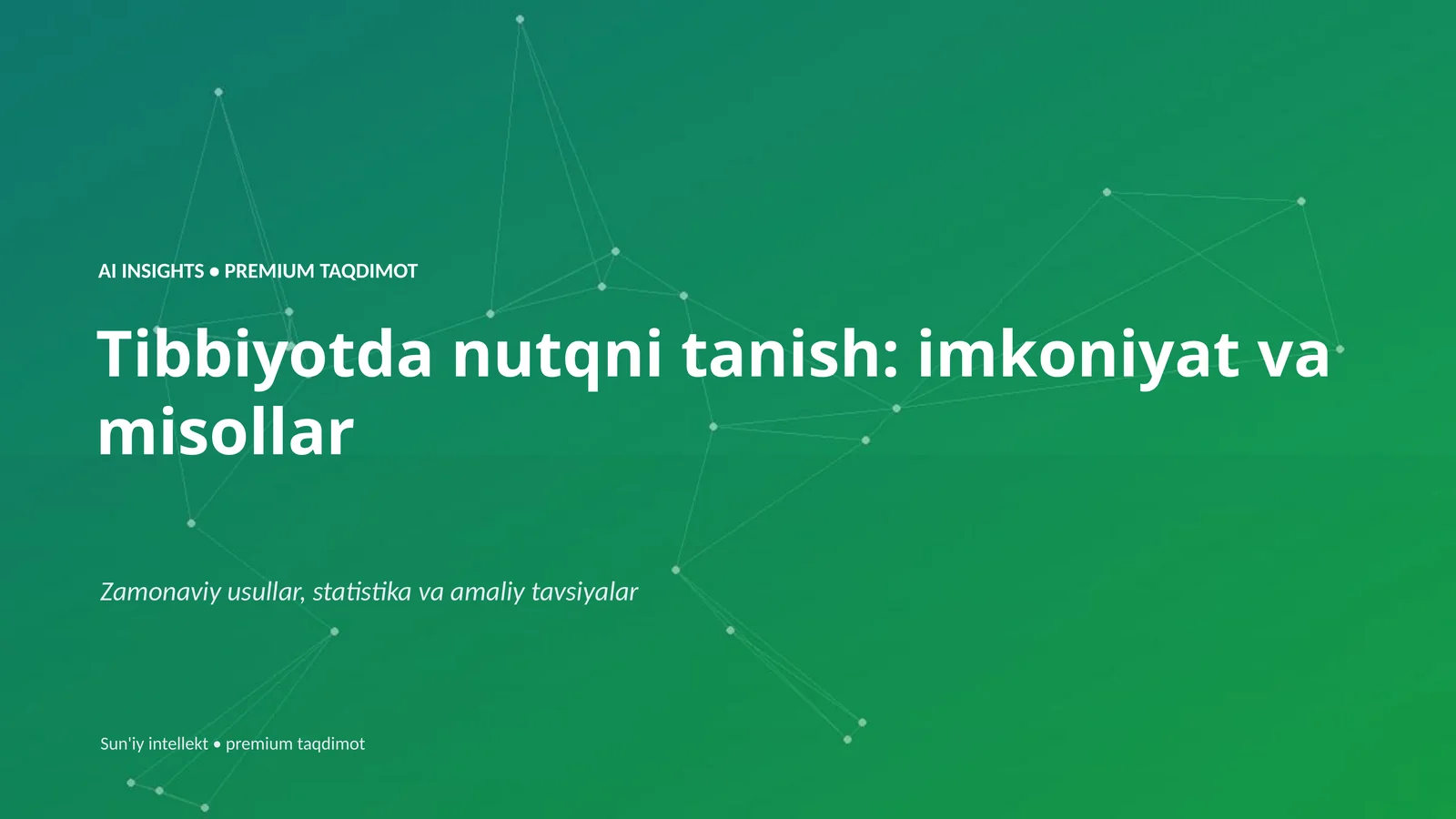 Tibbiyotda nutqni tanish: imkoniyat va misollar
