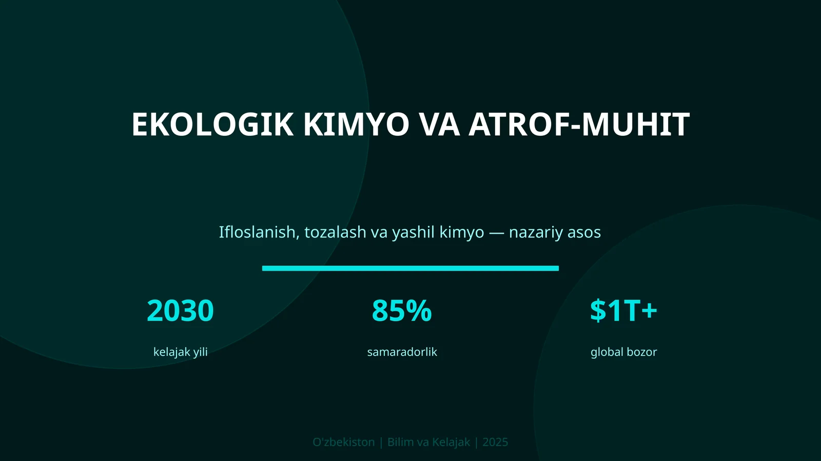 EKOLOGIK KIMYO VA ATROF-MUHIT