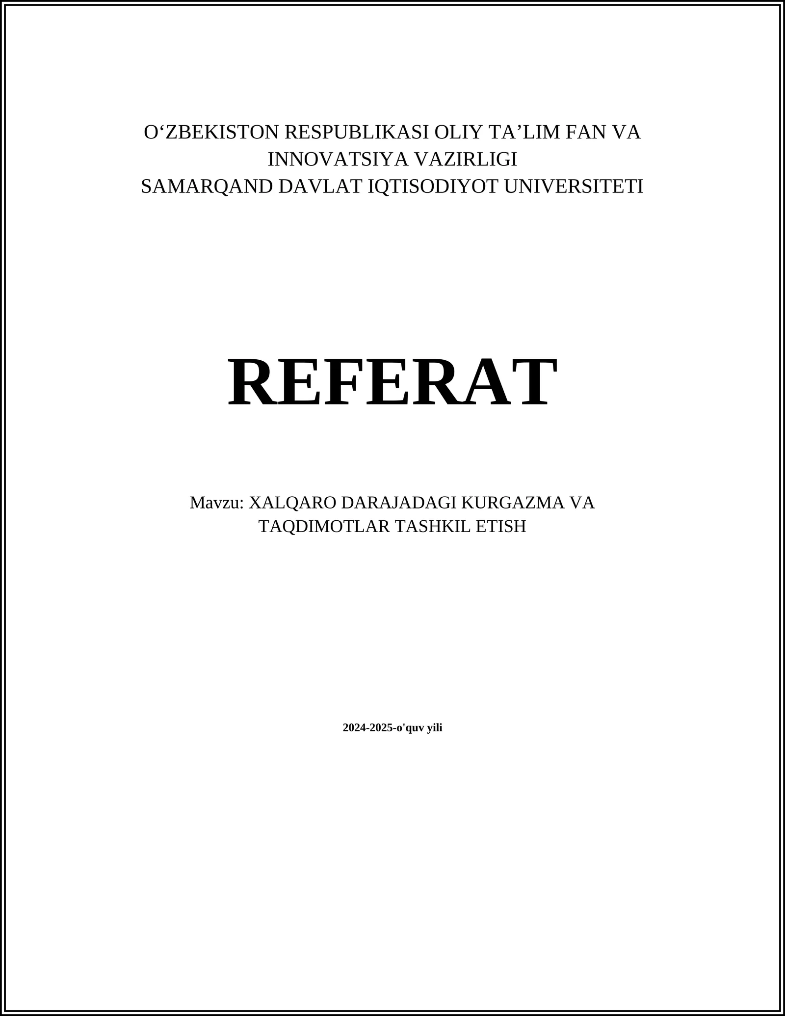 Xalqaro ko'rgazmalar tashkil etish jarayonlari