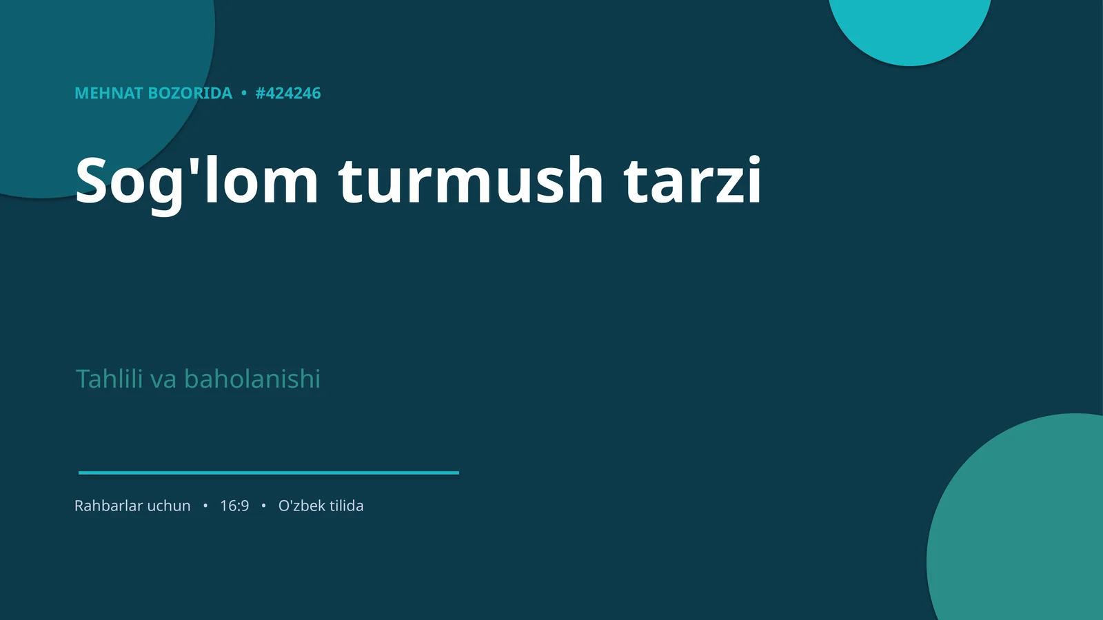 Sog'lom turmush tarzi