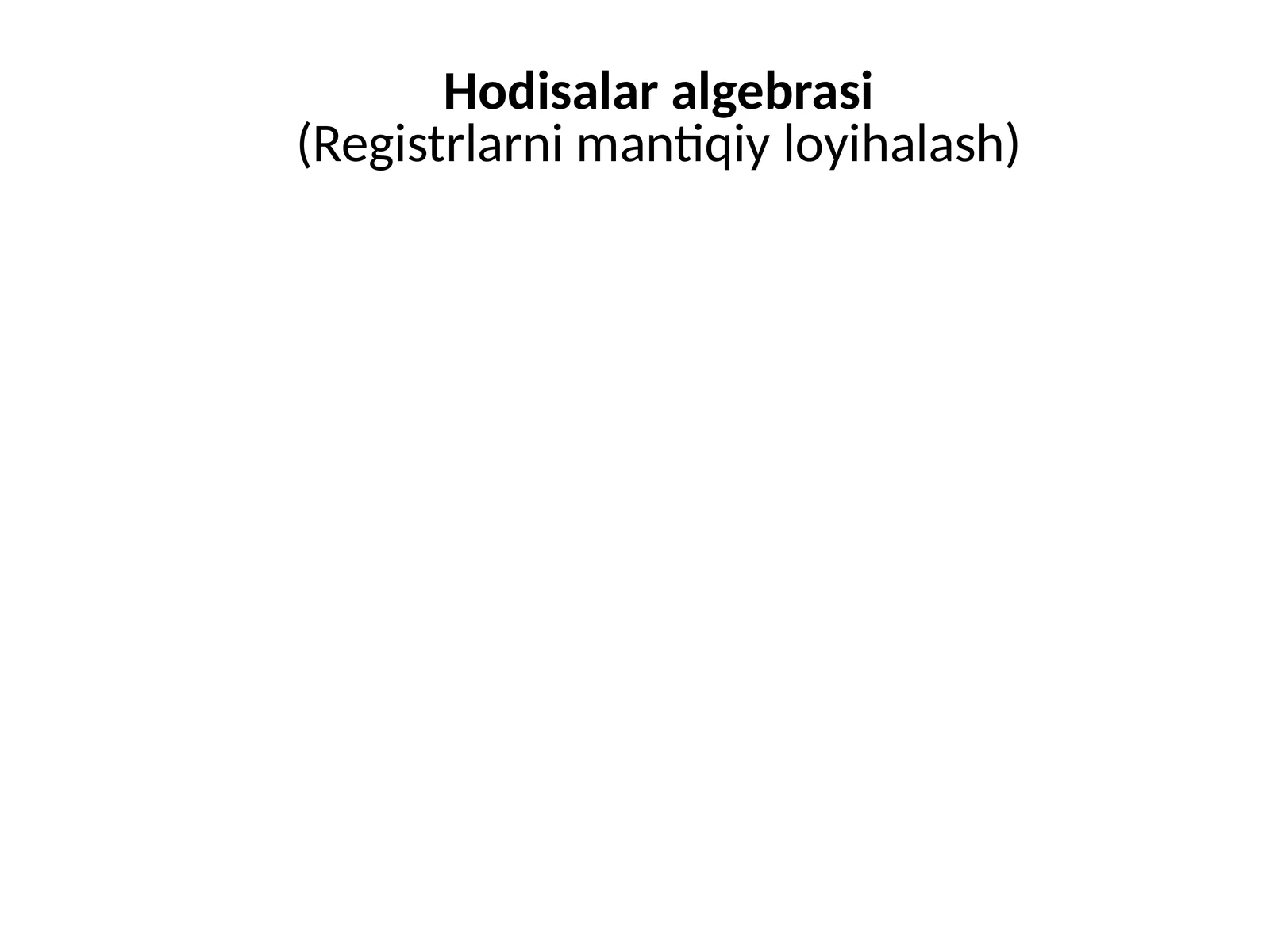 Hodisalar algebrasi