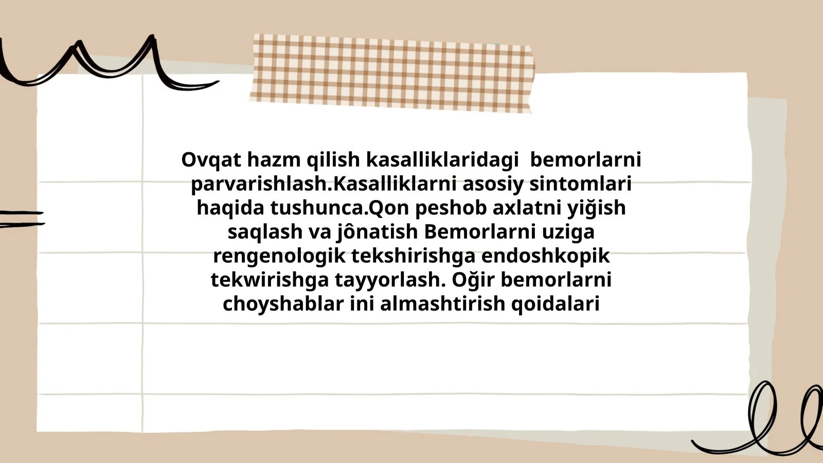 O'gir bemorlarni choyshablar ini almashtirish qoidalari