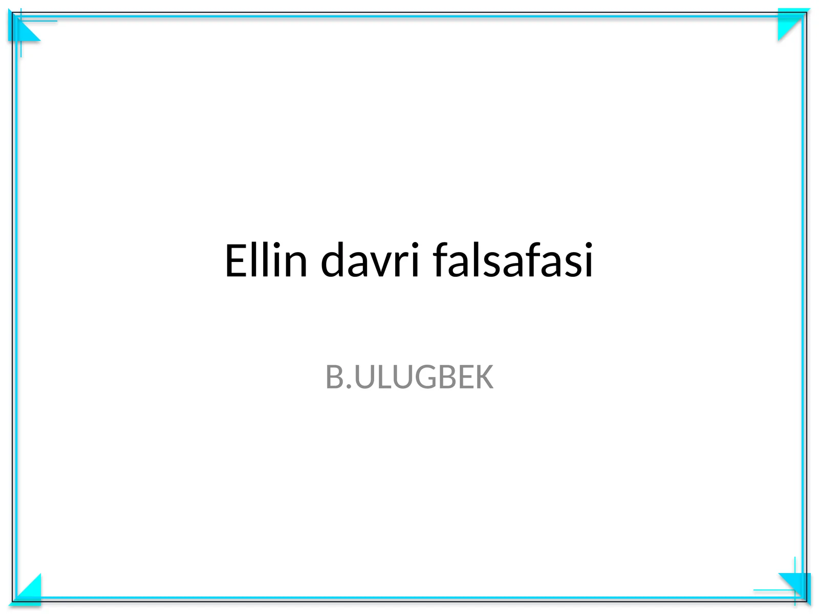 Ellin davri falsafasi