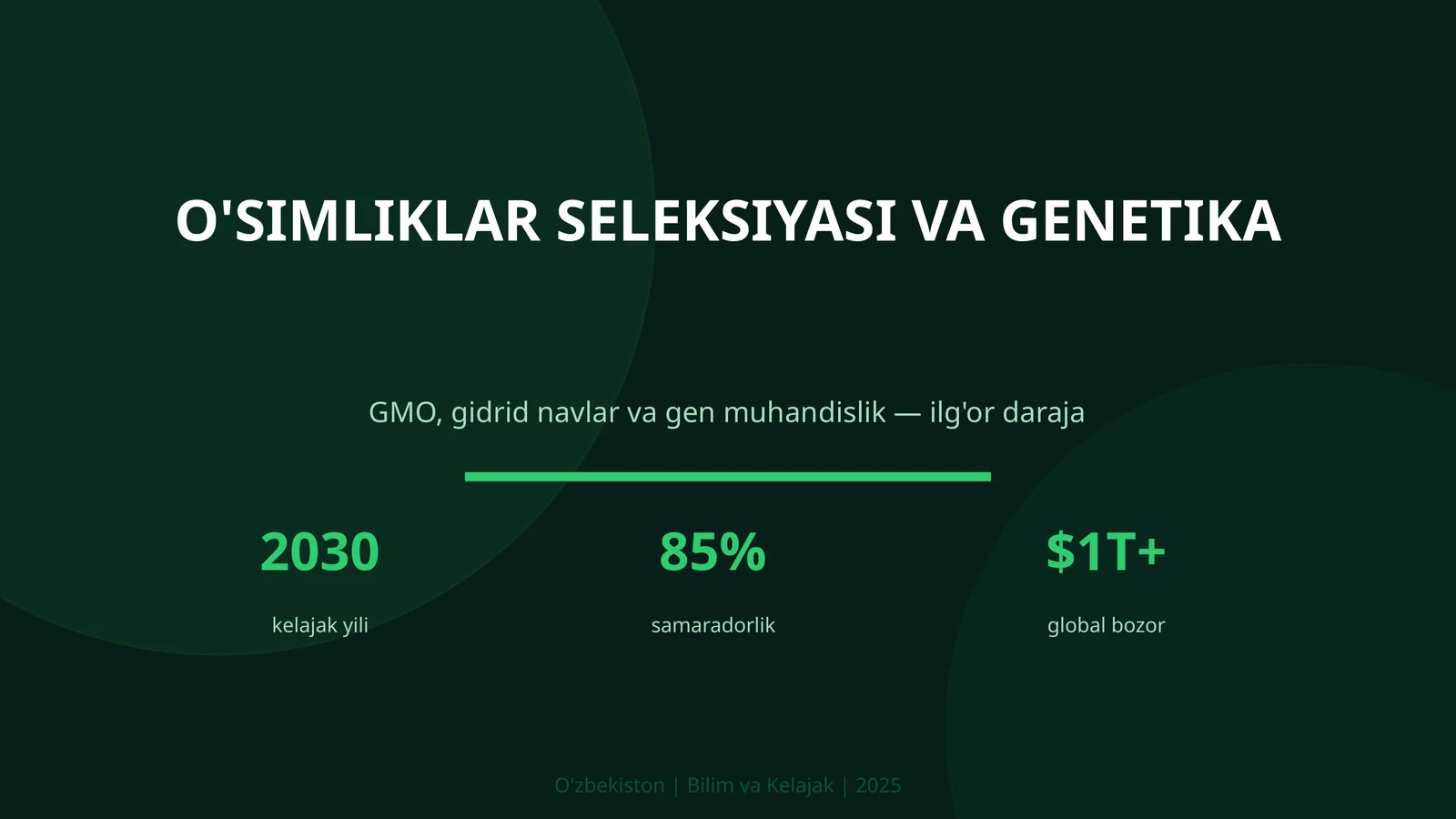 O'SIMLIKLAR SELEKSIYASI VA GENETIKA