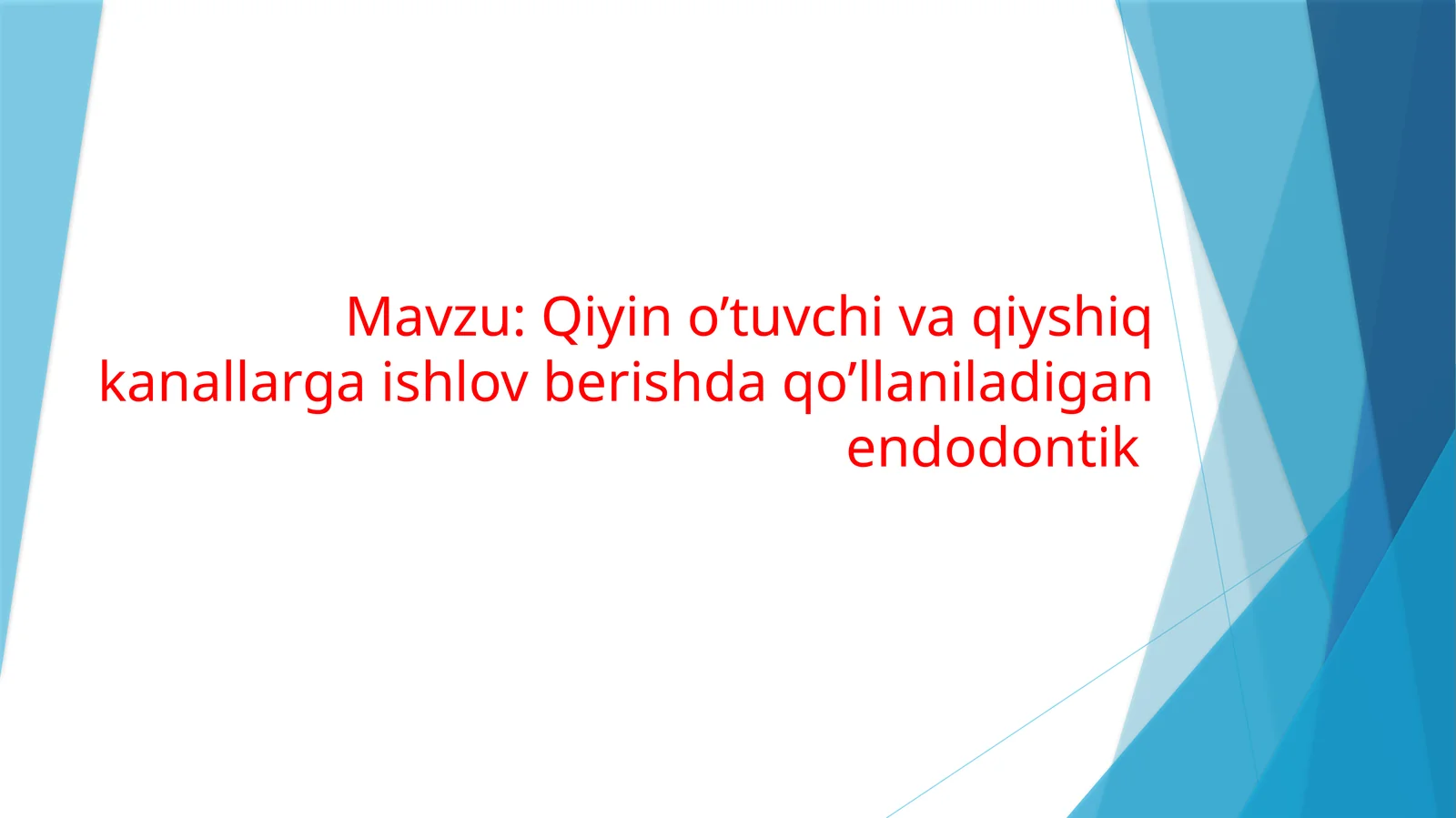 Qiyin o’tuvchi va qiyshiq kanallarga ishlov berishda qo’llaniladigan endodontik C-Pilot Files (VDW,DentsplyMaillefer