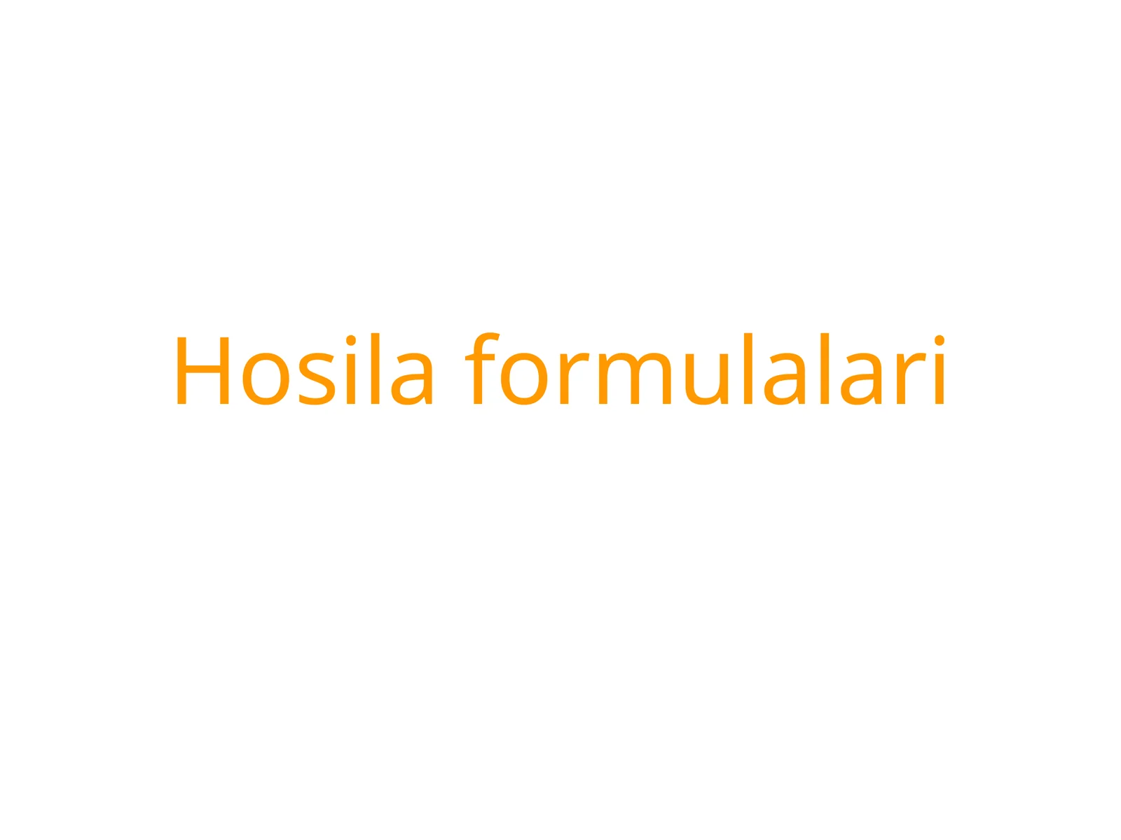 Hosila formulalari