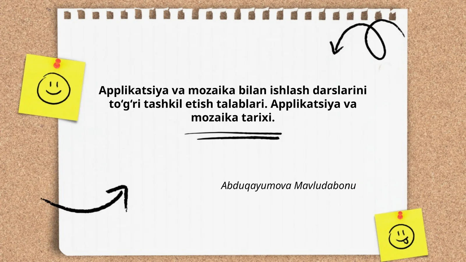 Applikatsiya va mozaika bilan ishlash darslarini to‘g‘ri tashkil etish talablari. Applikatsiya va mozaika tarixi