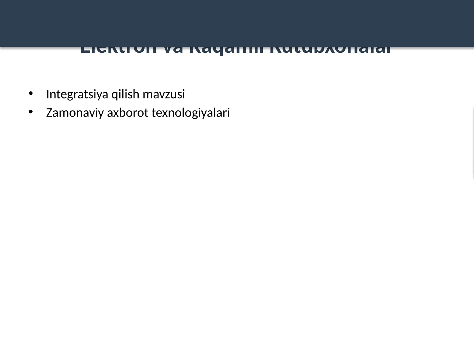 Elektron va Raqamli Kutubxonalar