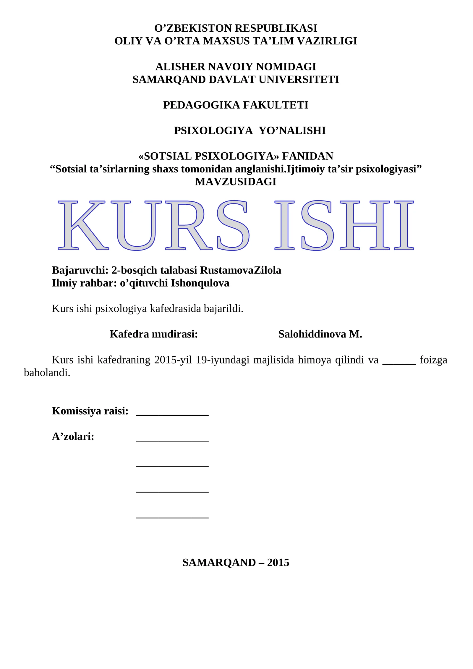 Sotsial ta’sirlarning shaxs tomonidan anglanishi.Ijtimoiy ta’sir psixologiyasi