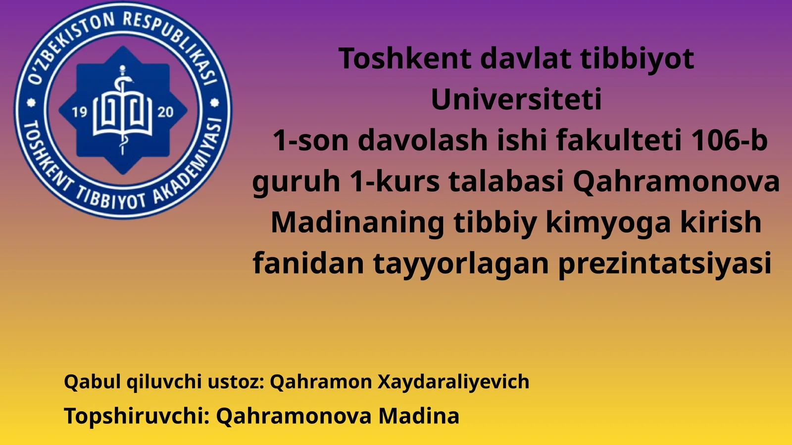 Xirurgiya va Ranimatsiya bo’limlarida asosiy jihoz va anjomlar