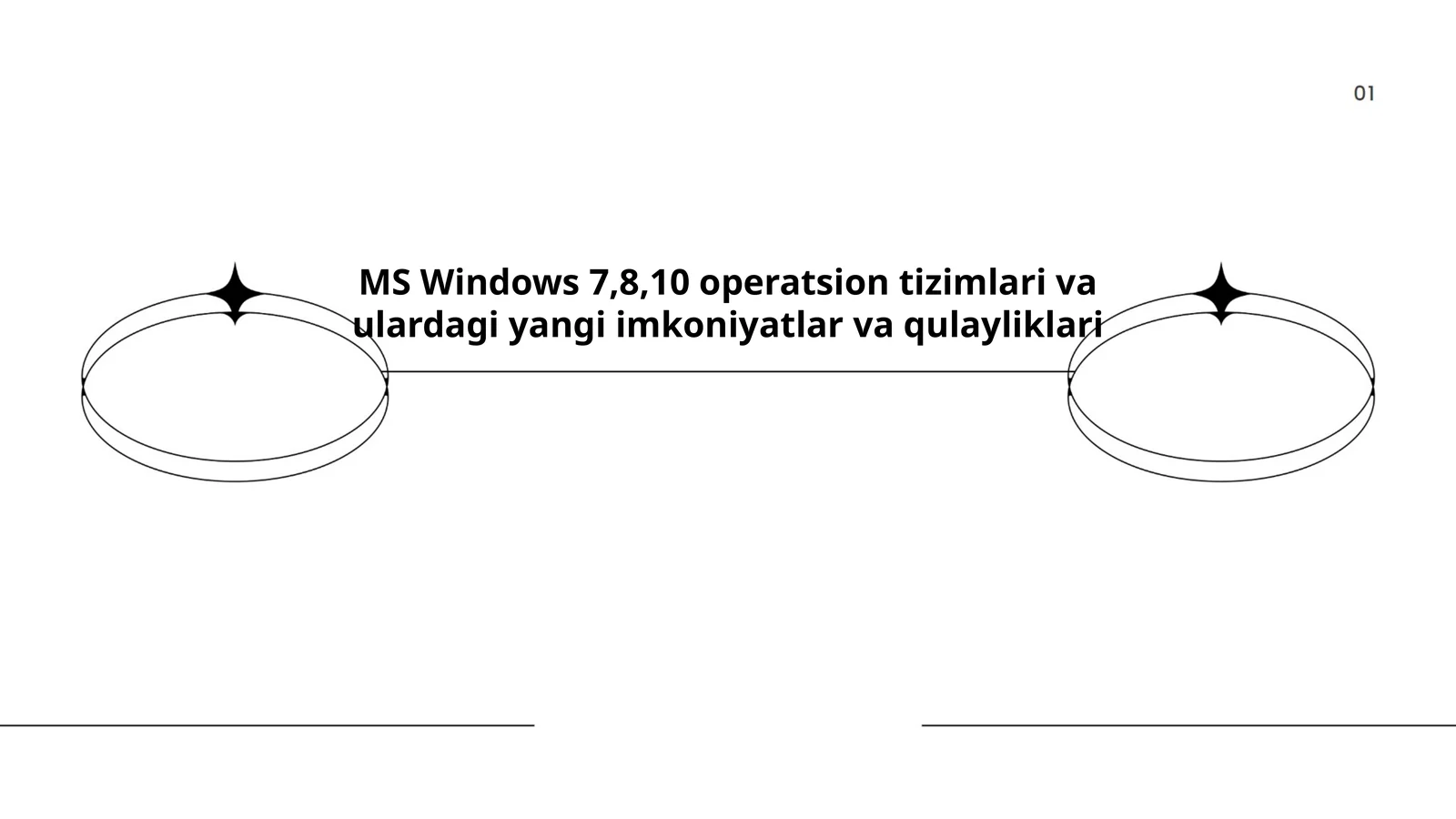Microsoft Windows 7,8,10 operatsion tizimlari va ulardagi yangi imkoniyatlar va qulayliklari