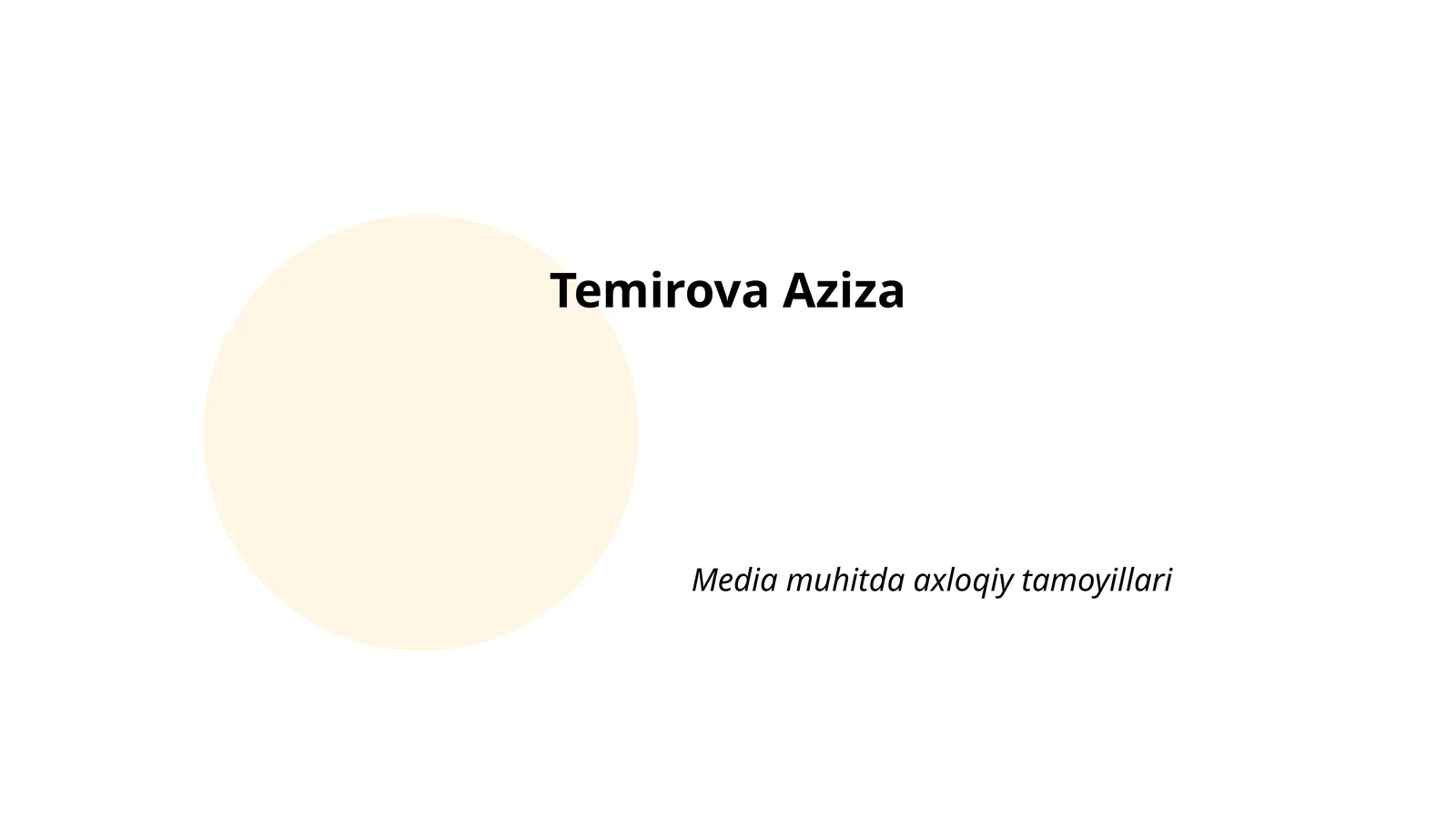 Media muhitda axloqiy tamoyillari