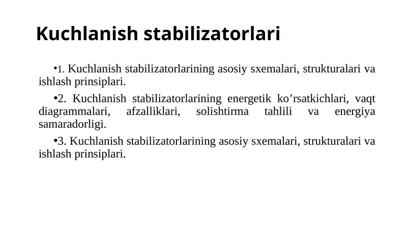 Kuchlanish stabilizatorlari