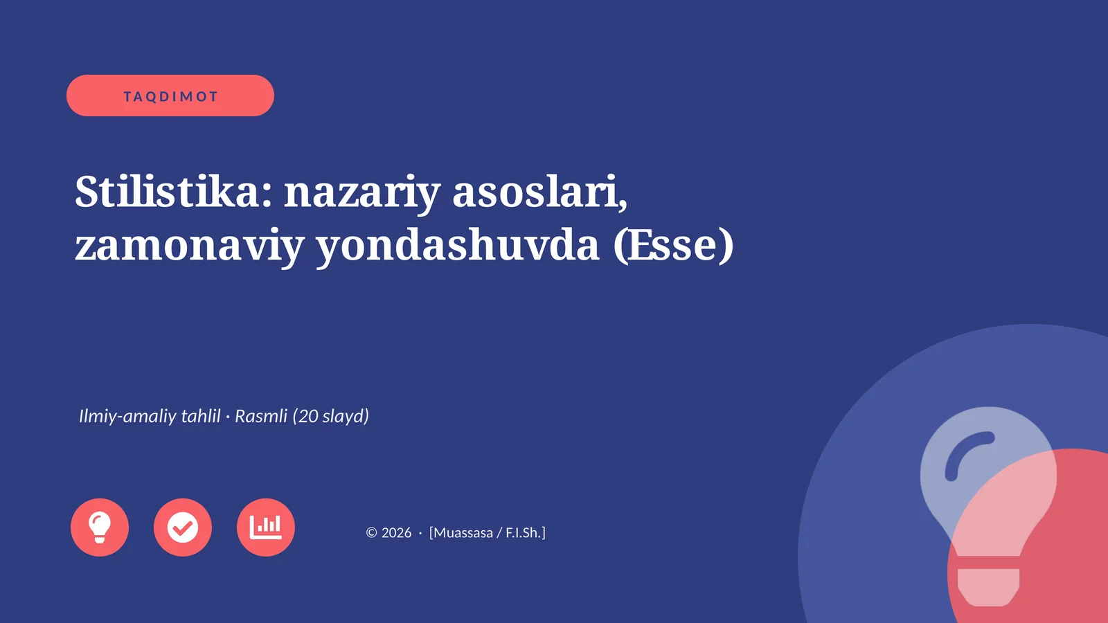 Stilistika: nazariy asoslari, zamonaviy yondashuvda (Esse)