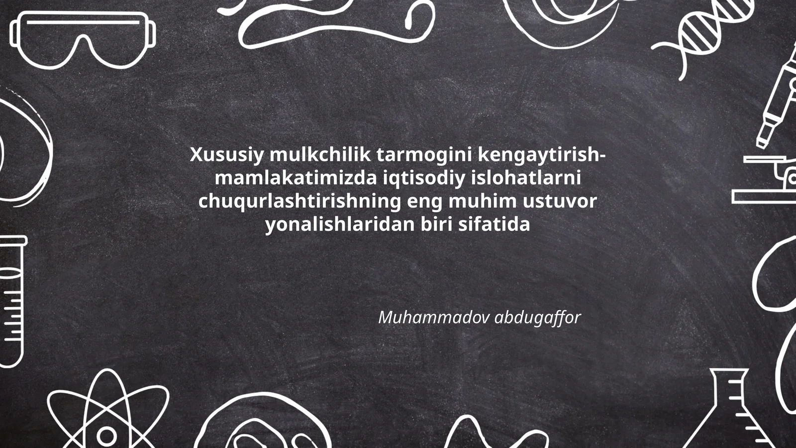 Xususiy mulkchilik tarmogini kengaytirish- mamlakatimizda iqtisodiy islohatlarni chuqurlashtirishning eng muhim ustuvor yonalishlaridan biri sifatida