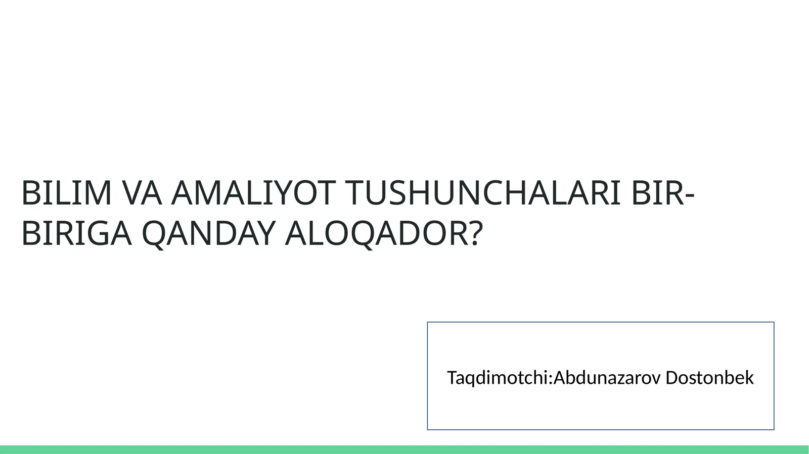 AbdunazarovDostonbek