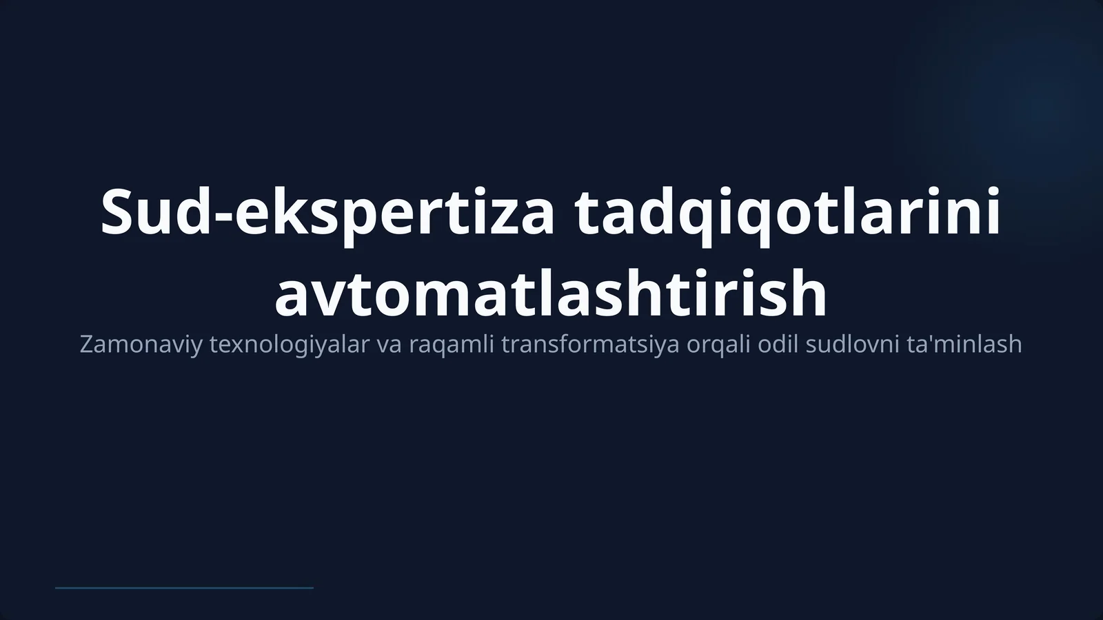 Sud-ekspertiza tadqiqotlarini avtomatlashtirish (Professional prezentatsiya)