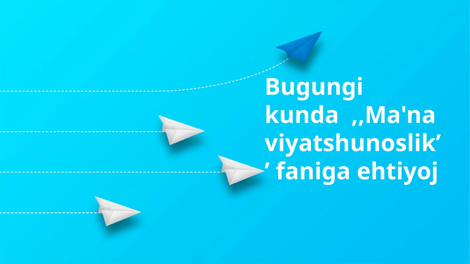 Ma'naviyatshunoslikʼʼ faniga ehtiyoj